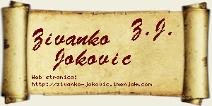 Živanko Joković vizit kartica
